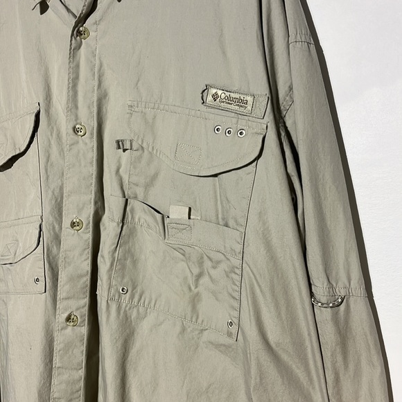 Columbia PPG Tan Beige Long Sleeve Button Down Fishing Shirt Size XXL - Picture 8 of 12
